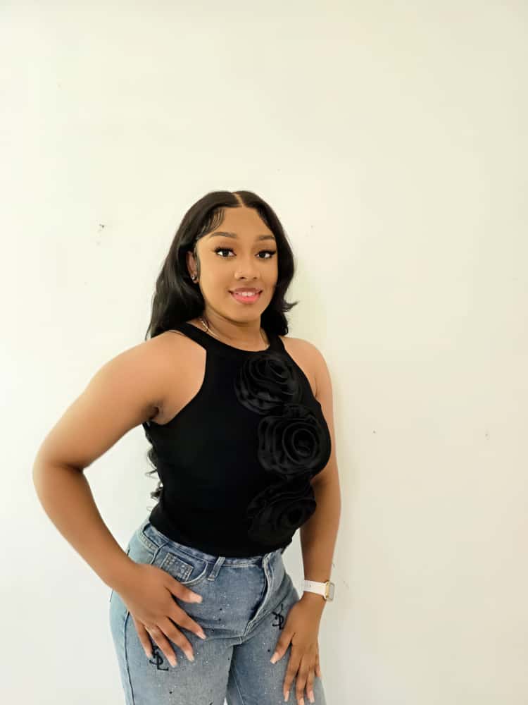 Ameri triple rose Top (Black with black rose)